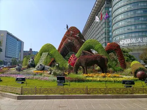 北京长安街建党百年主题花坛