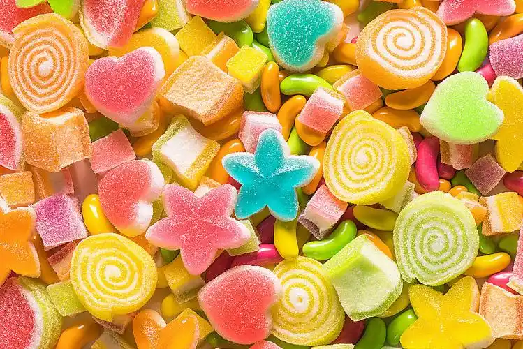 五颜六色的糖果,各种各样的糖果