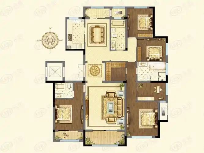 祥隆绿城诚园法式多层210平户型图