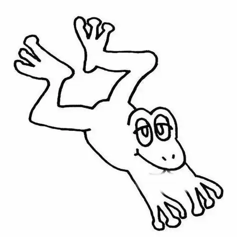 青蛙跳下水里简笔画