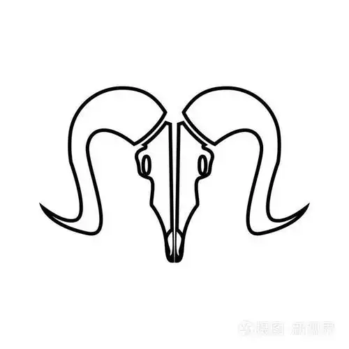 山羊头颅骨是黑色图标