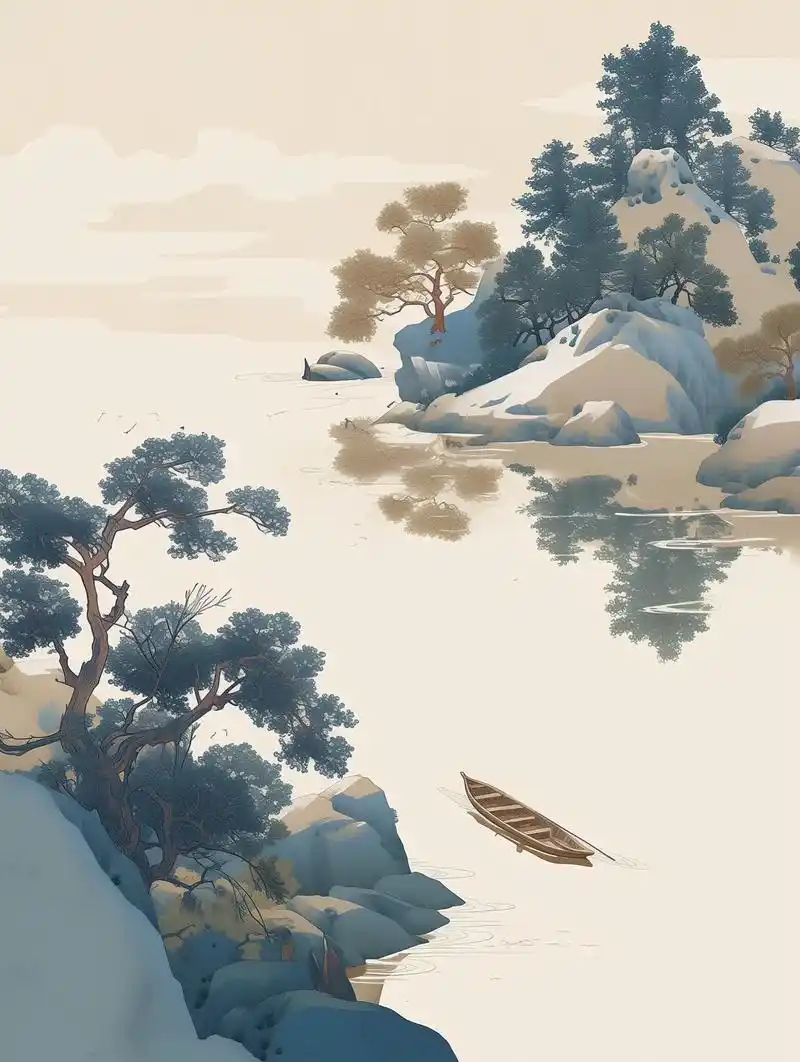 意境留白古风插图.原创图片分享 #东方美学 #插画 #包装插 - 抖音