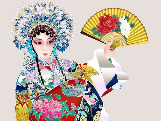 京剧《贵妃醉酒》矢量插画插图戏曲人物京剧手绘