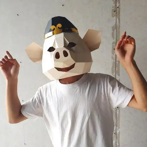 天蓬元帅猪悟能八戒面具手工折纸模头套西游记净坛使者摆挂件道具