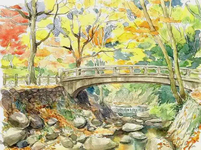 水彩场景插画集图片 卡通动漫风景图库建筑手绘设计临摹参考素材