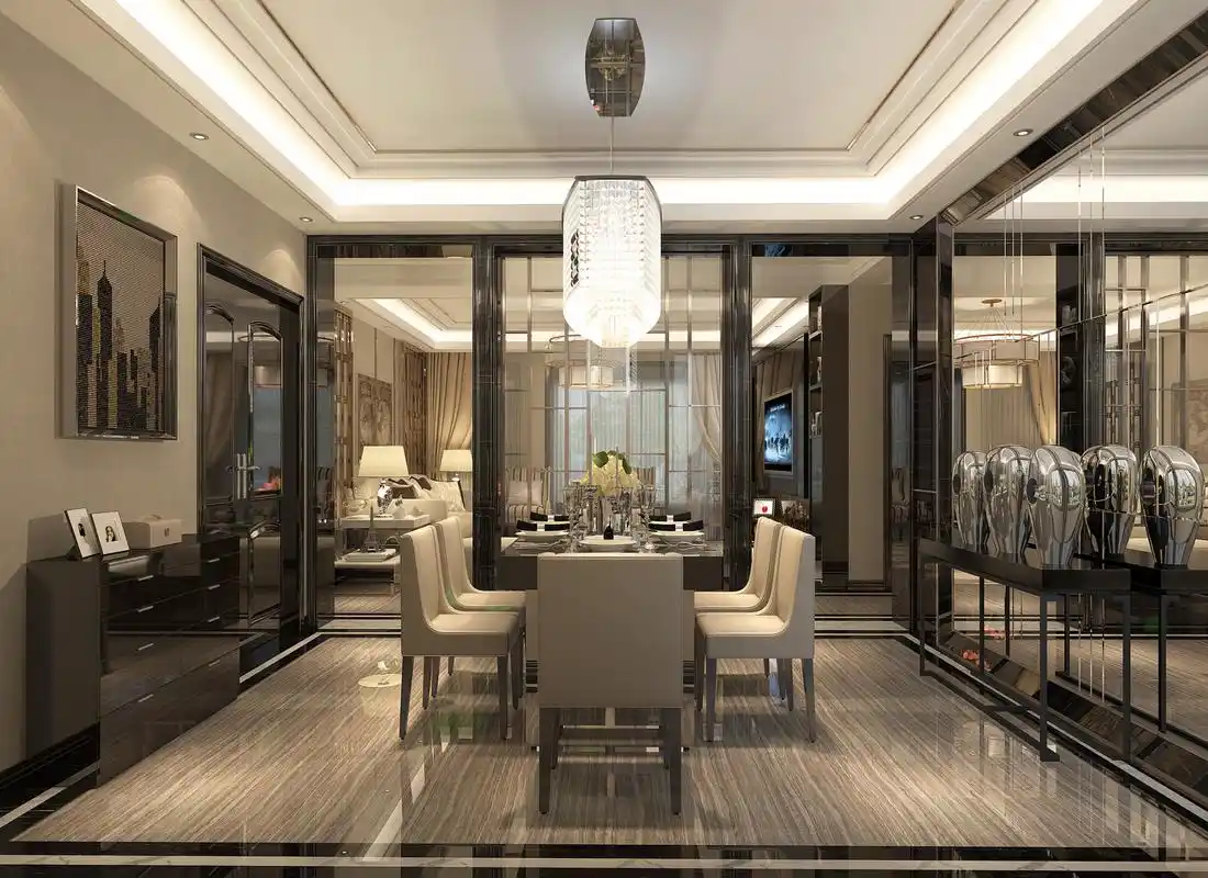 港式风格三室两厅装修设计效果图 家装案例