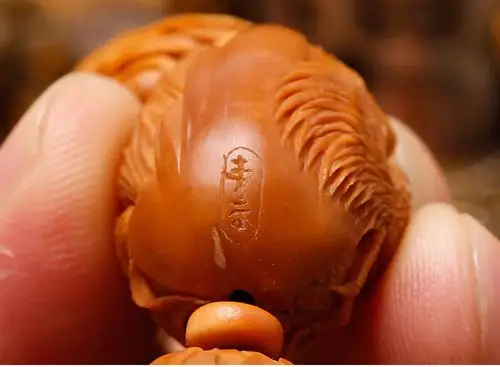 橄榄核雕花开富贵手串 大富大贵 橄榄胡手串手链 男 苏工名家曹乐