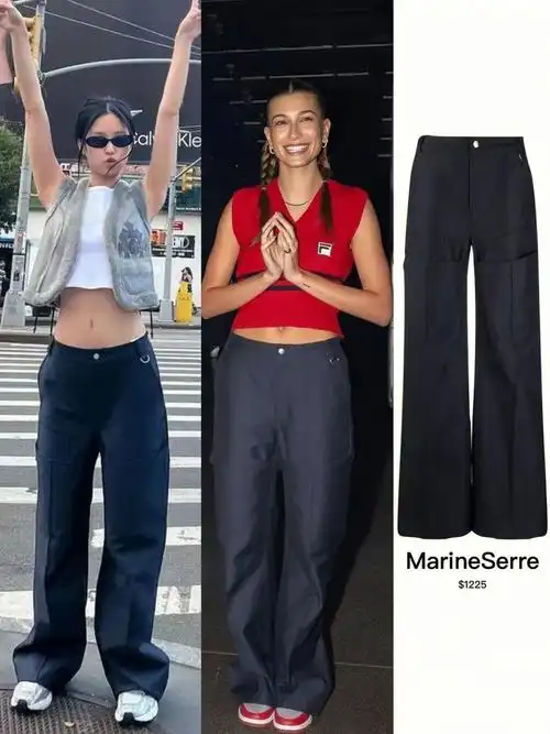 这两款工装裤blackpink和hailey都在穿