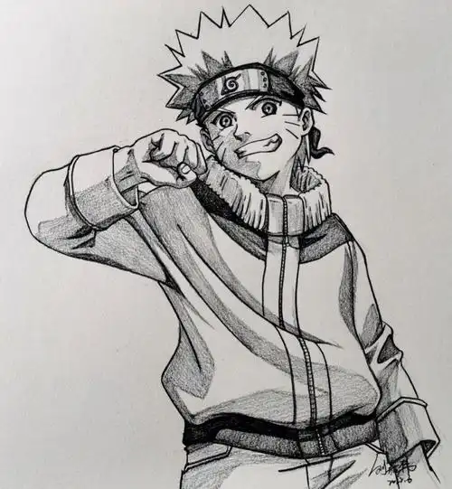 8开#约稿画画  #速写  #鸣人  #漩涡鸣人  #约稿  #画画  #绘画