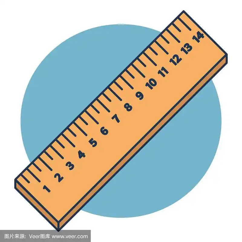 矢量木尺子在厘米隔离在蓝色背景