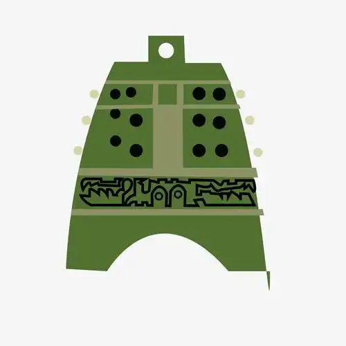 绿色弯曲编钟元素