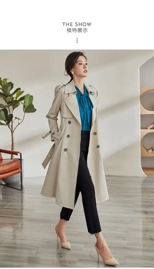 roeyshouse罗衣职业通勤风衣女21年秋装新款知性中长款英伦风外套