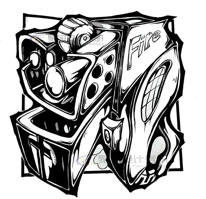 齐鲁工业大学艺术设计考研手绘-图形创意.图形创意作品分享#设 - 抖音