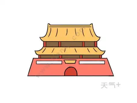 故宫简笔画故宫简笔画图片带颜色