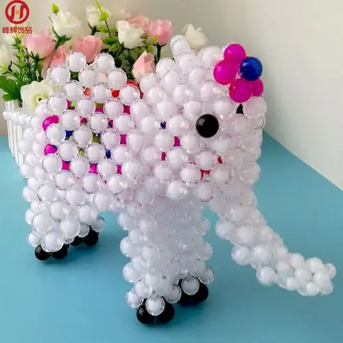 一折招财大象摆件_手工串珠工艺品书桌办公室客厅玄关招财大象摆件