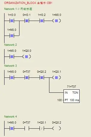 电机星三角启动的plc控制梯形图 ,不知道哪里错了,总是跳不到三角运行
