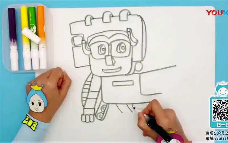 帮帮龙出动之恐龙探险队- 聪明万能的博士tomo 儿童画 卡通画 涂鸦