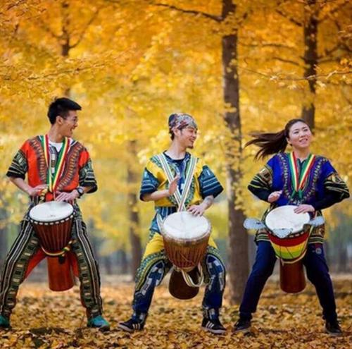 非洲鼓演出服泰国衫民族服装傣族风情印花男女套装