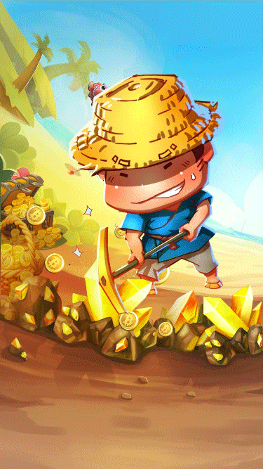 卡通挖矿宣传图