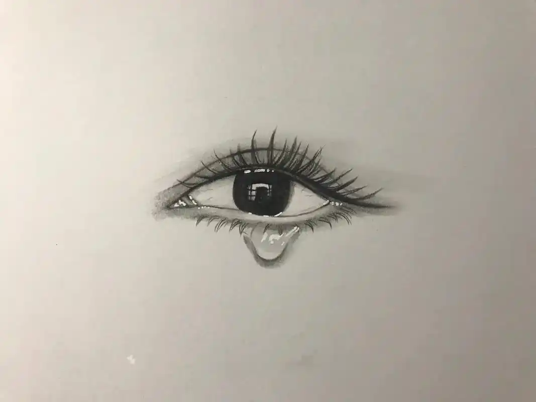 绘画 #简单素描眼睛怎么画  零基础教你画只流泪的眼睛99 - 抖音
