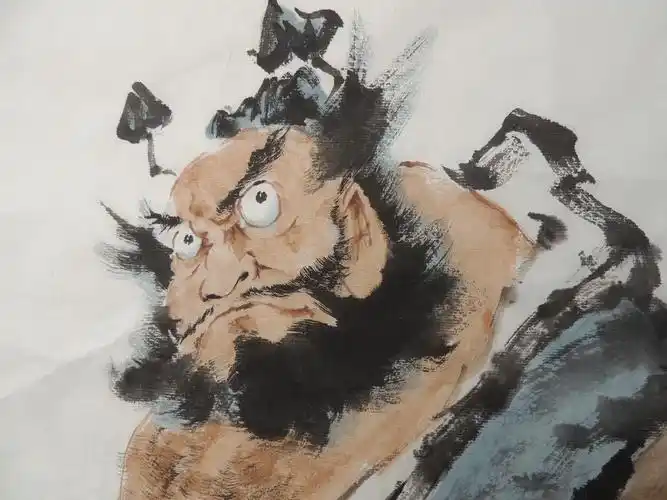 中国画名家老海水墨人物《钟馗》