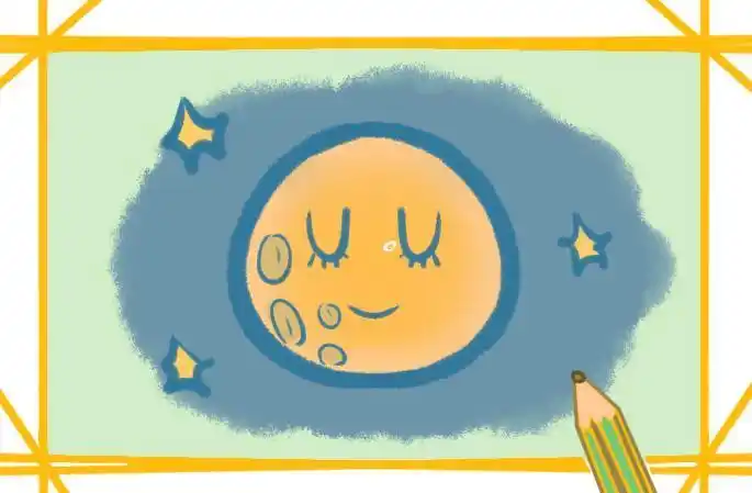 颜色做成彩色月亮夜晚的月亮风景简笔画步骤图片大全幼儿简笔画月亮的