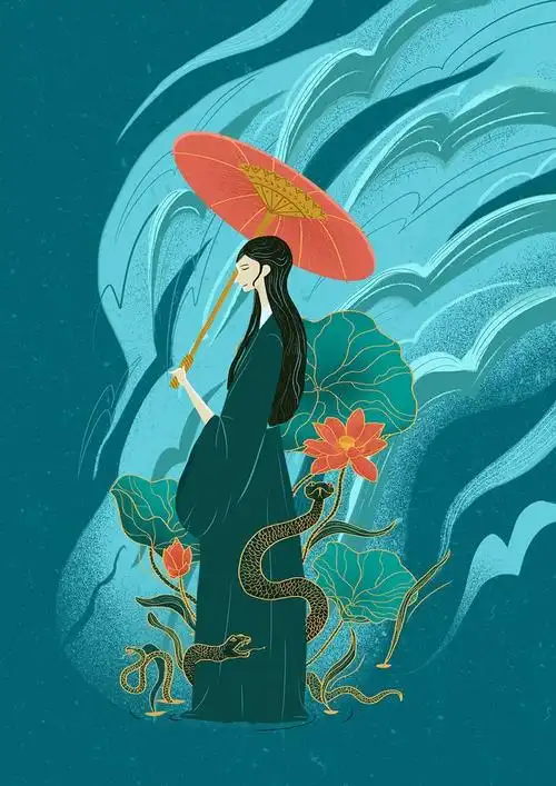 希晨从t腿子转采于2020-08-07 17:36:43青蛇古风插画希晨该采集也在