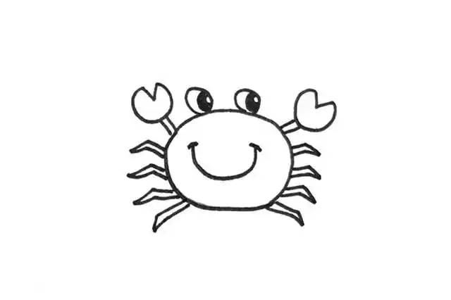 螃蟹简笔画怎么画简单可爱
