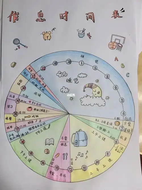 作息时间表一年级小朋友的第一张海报作业