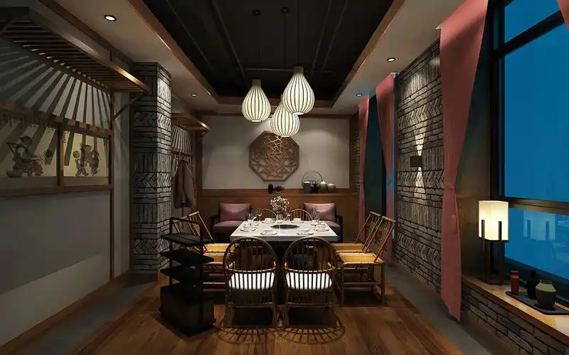 宝安中式火锅店装修设计图