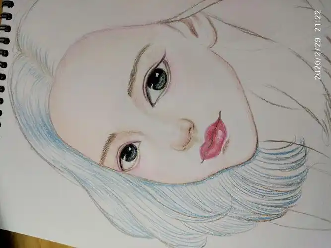 彩铅手绘美女162含步骤