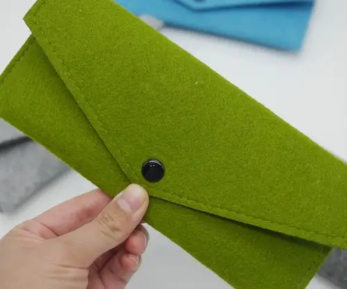 毛毡按扣笔袋简约信封袋学生文具收纳手机包加logo跨境feltbag