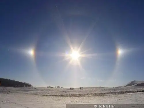 幻日地点:ho pik har摄影师:中国内蒙古题目:光学现象 - 日华/月华