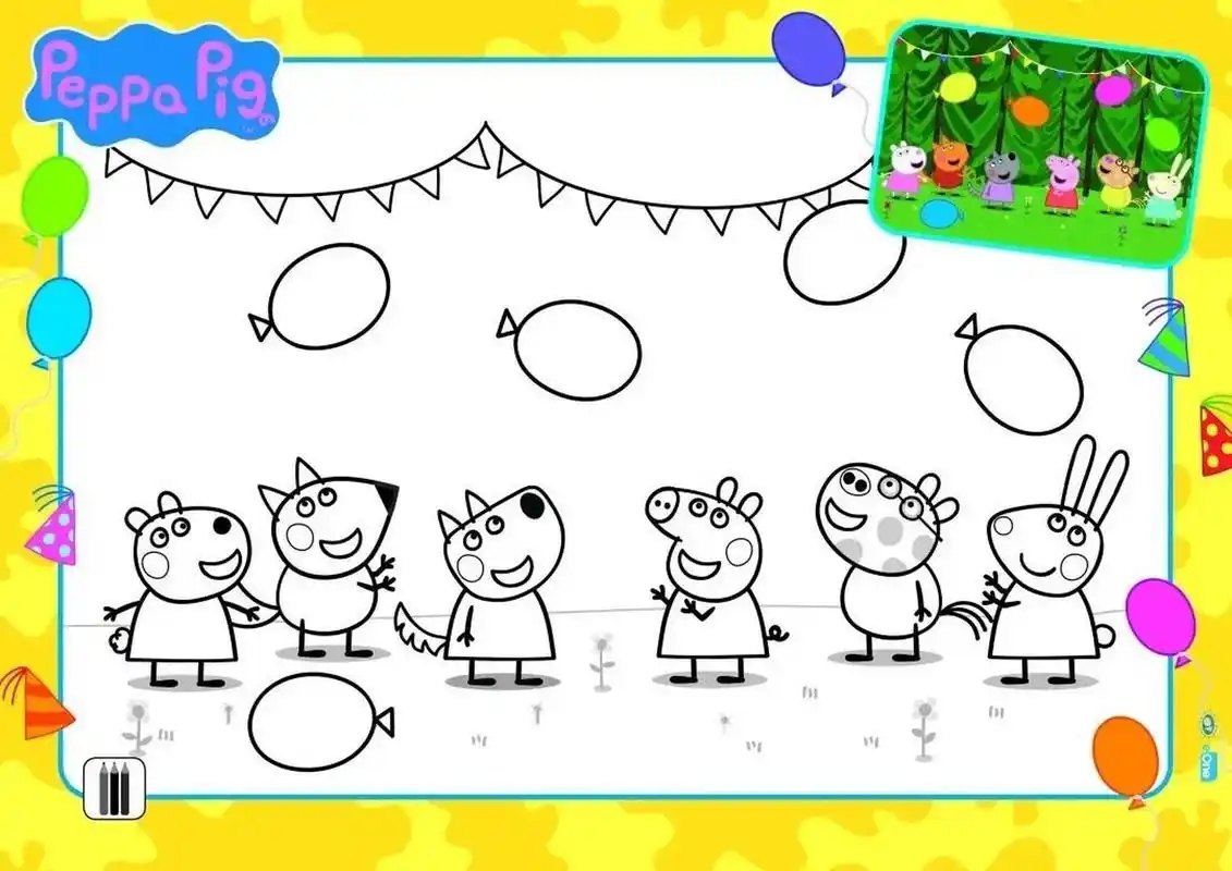 小猪佩奇涂色画 #小豬佩奇# #小猪佩奇涂色# #小猪佩奇涂色画