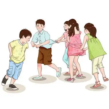 卡通团队做游戏加油打气插画素材png