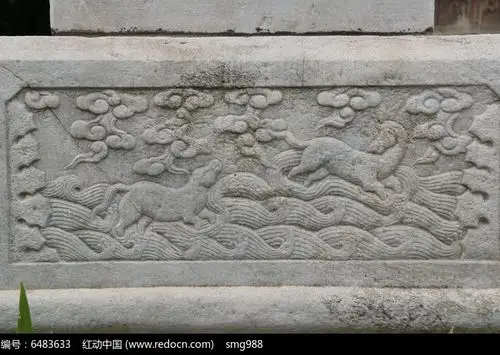 五塔寺石刻浮雕海水奔马