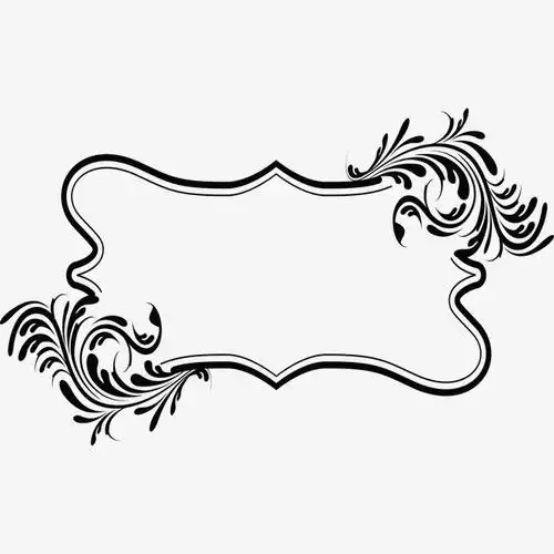 边框 古典 黑色 线框 艺术png素材-90设计