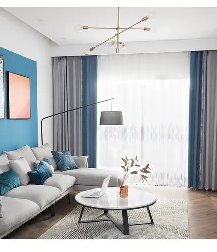 北欧轻奢窗帘简约现代遮光客厅卧室定制成品高端窗帘布2020年新款 主