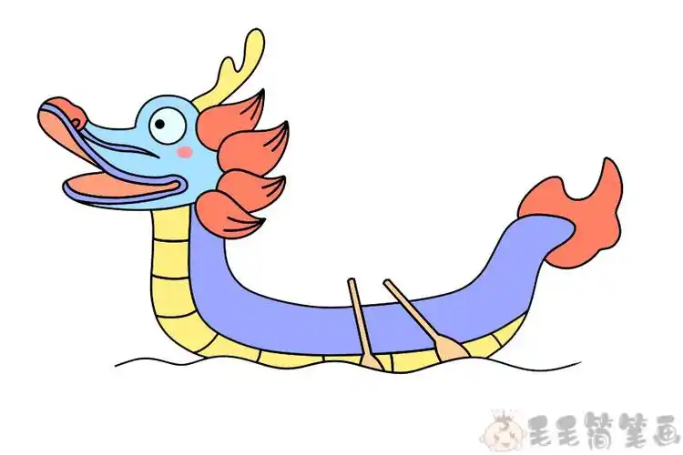 龙舟简笔画绘画教程