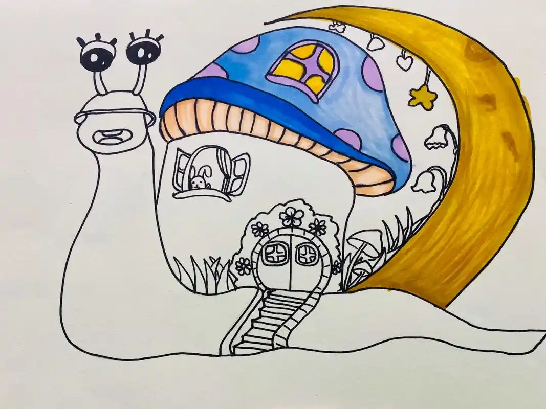 《小蜗牛的新家》6-8岁少儿创意美术96.知识与技能目标:  - 抖音