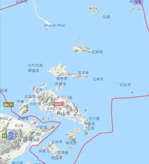 浙江省舟山市2区2县建成区排名,最大是定海区,最小是嵊泗县