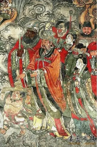 山西洪洞水神庙壁画:龙王行雨图 - 文化遗存 - 中国敦煌书画网