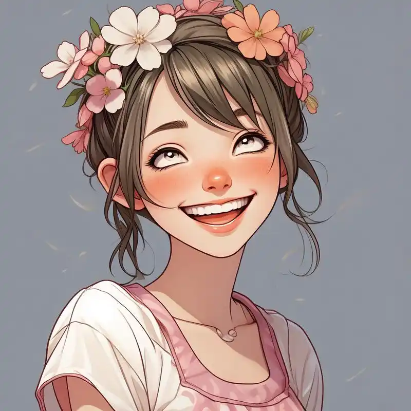 开心大笑的可爱卡通头像😄