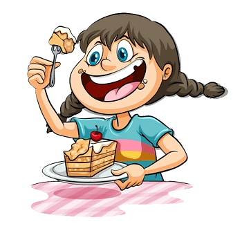 吃蛋糕的小女孩