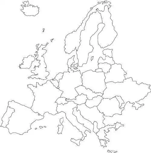 欧洲简笔画地图