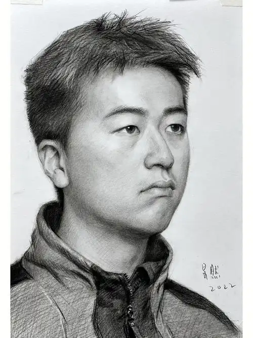 今日份范画#美术生的日常#美术生集训#素描头像#我的素描簿#画画的