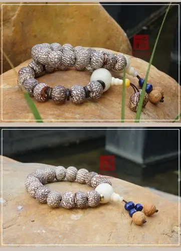 天然金丝菩提子 金丝果菩提子手串 龙泉血丝菩提筒珠手串