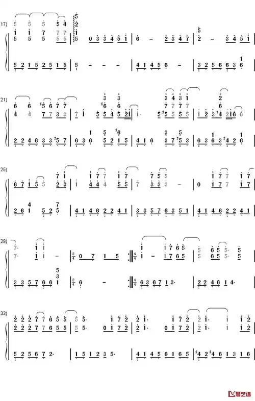 再见钢琴简谱-数字双手-孝琳(sistar)2