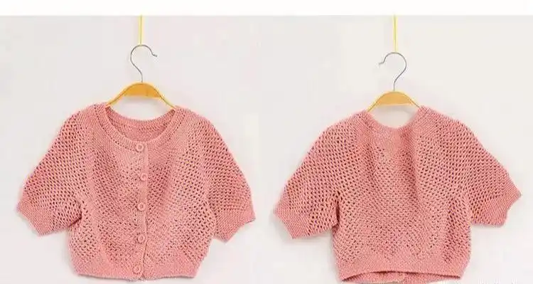 宝宝蝙蝠袖开衫钩针编织图解