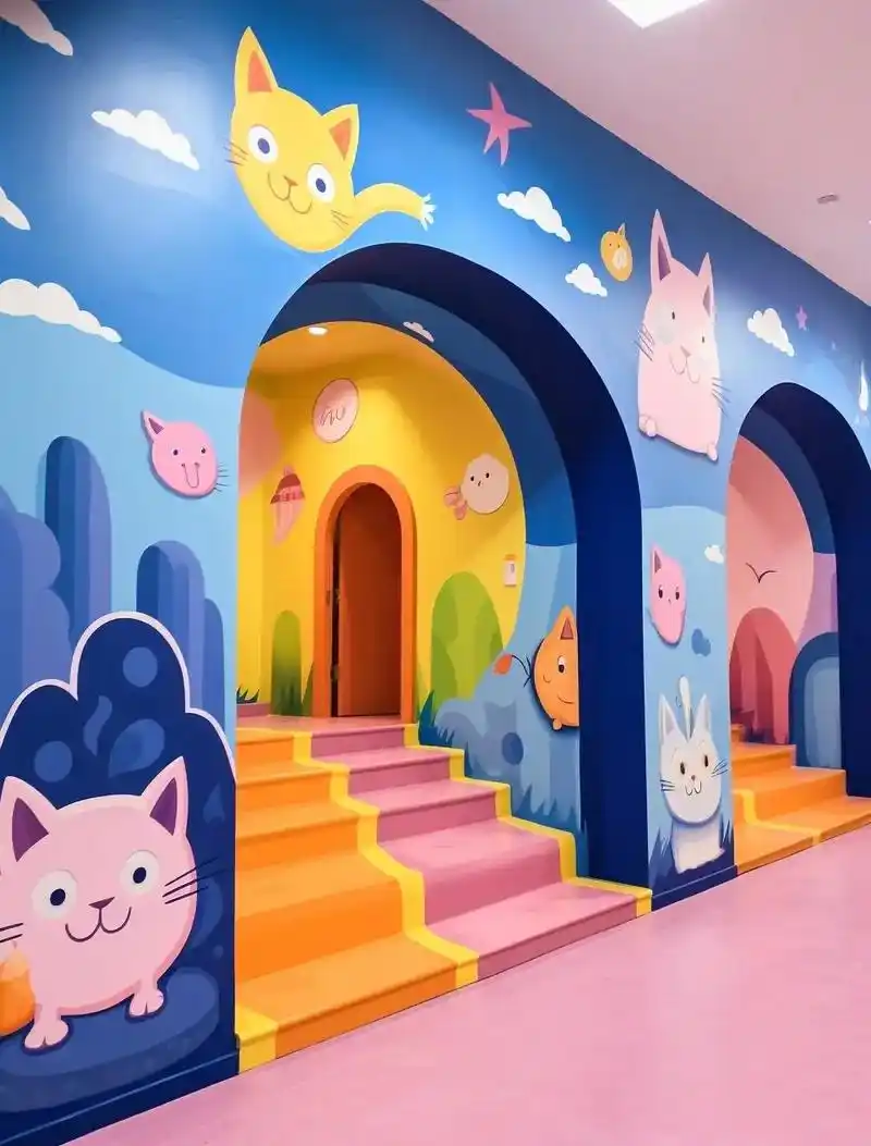 把颜色绘成童话.幼儿园梦幻童话,我的墙绘奇幻之旅嗨,亲爱的 - 抖音